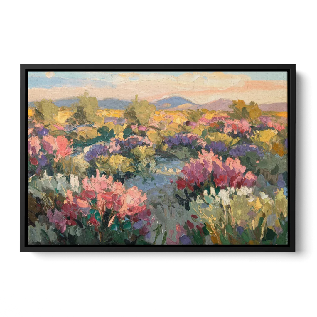 Tucson Wildflower Fields - Black Frame Canvas