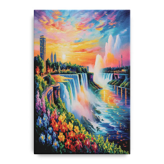 Niagara Falls Sunset Glow - Canvas Wall Art