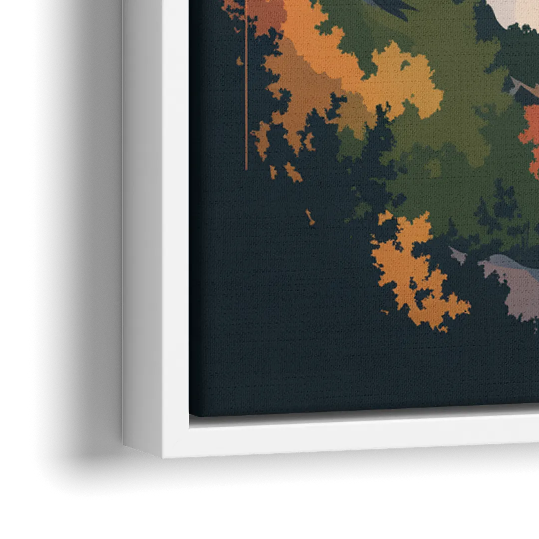Niagara Falls at Sunset - Close-Up White Frame Canvas