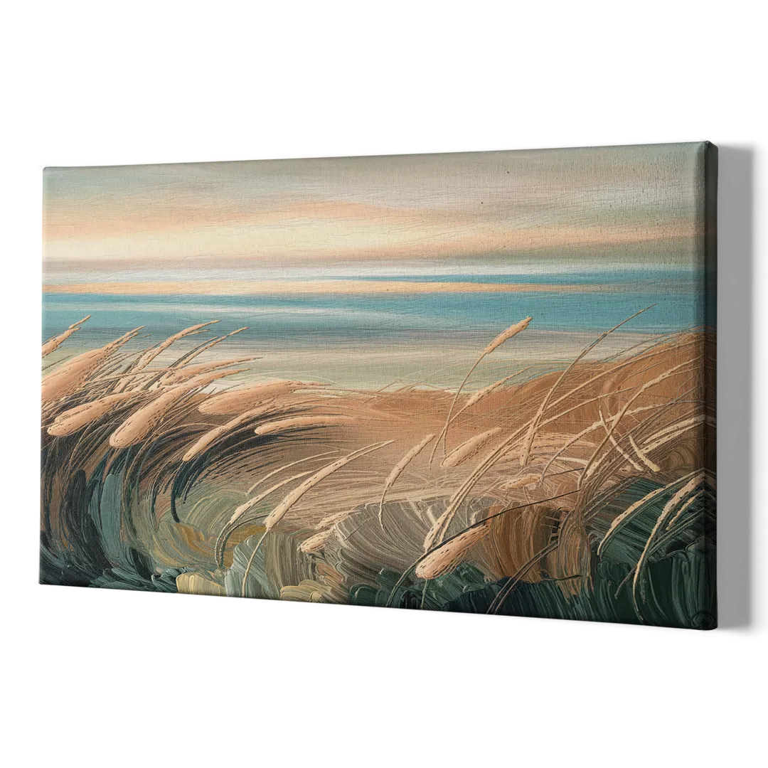 Seaside Dunes And Grass - Canvas Print Art Sides