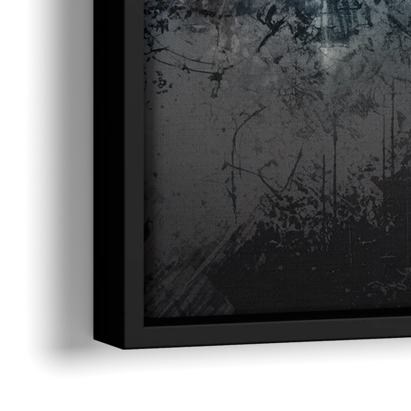 Dallas Cityscape Panorama - Close-Up Black Frame Canvas