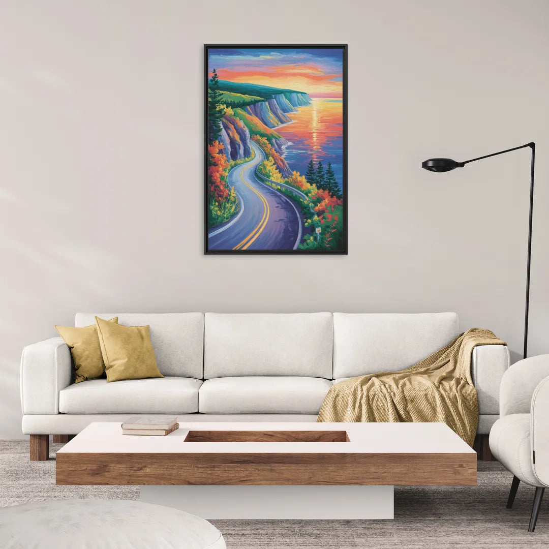 Cabot Trail Vista - Living Room Black Frame Canvas