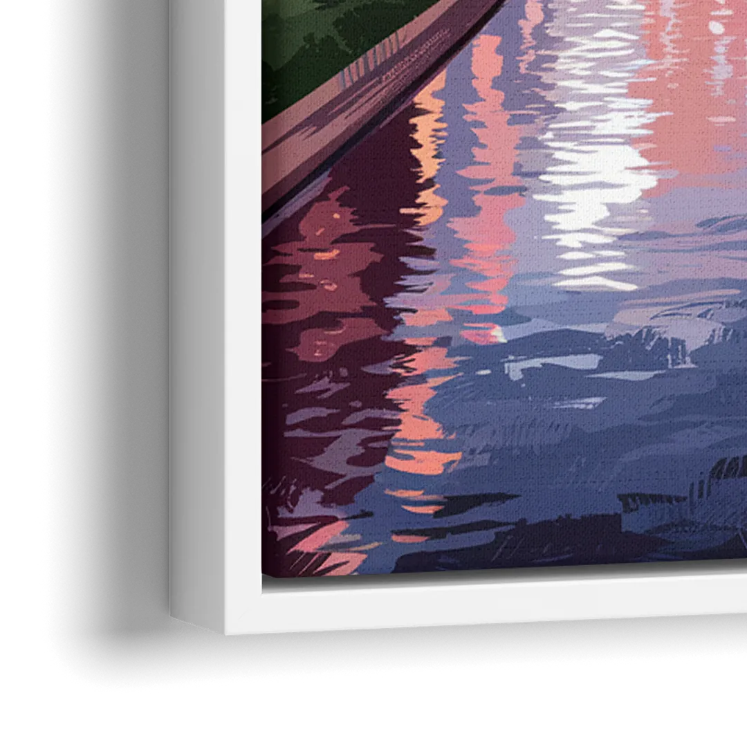 Columbus Downtown Panorama - Close-Up White Frame Canvas