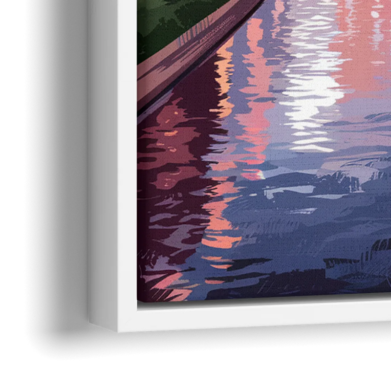 Columbus Downtown Panorama - Close-Up White Frame Canvas