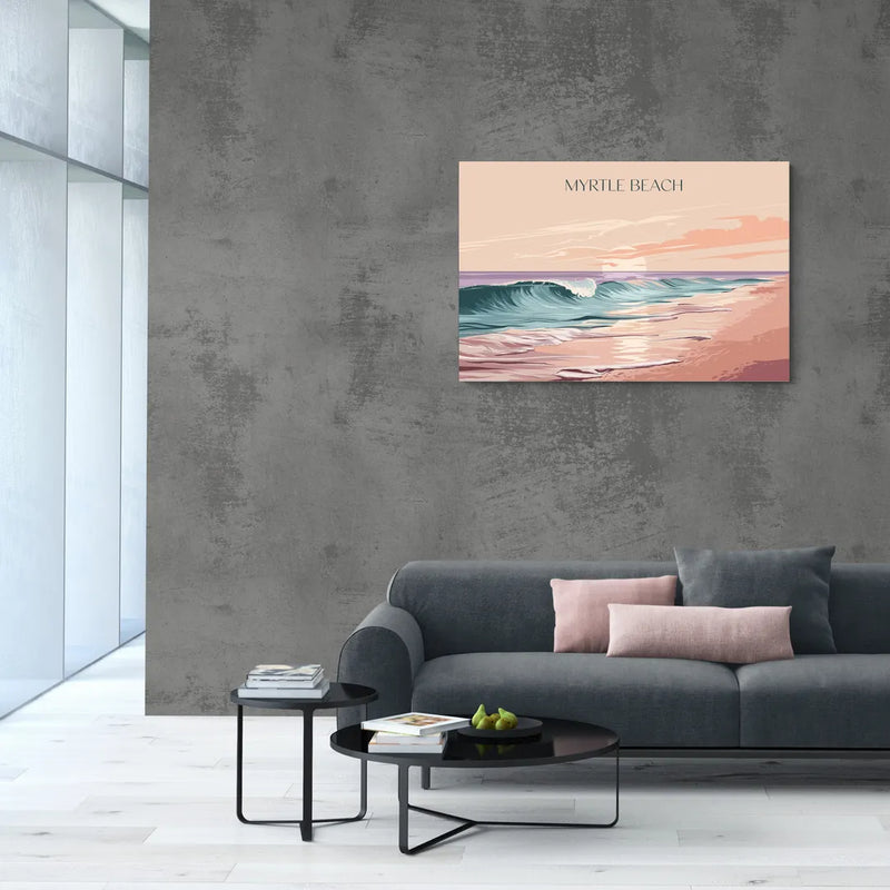 Myrtle Beach Ocean Sunrise - Canvas Wall Art Living Room