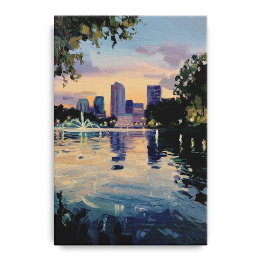 Orlando Lake Eola Reflection - Canvas Wall Art