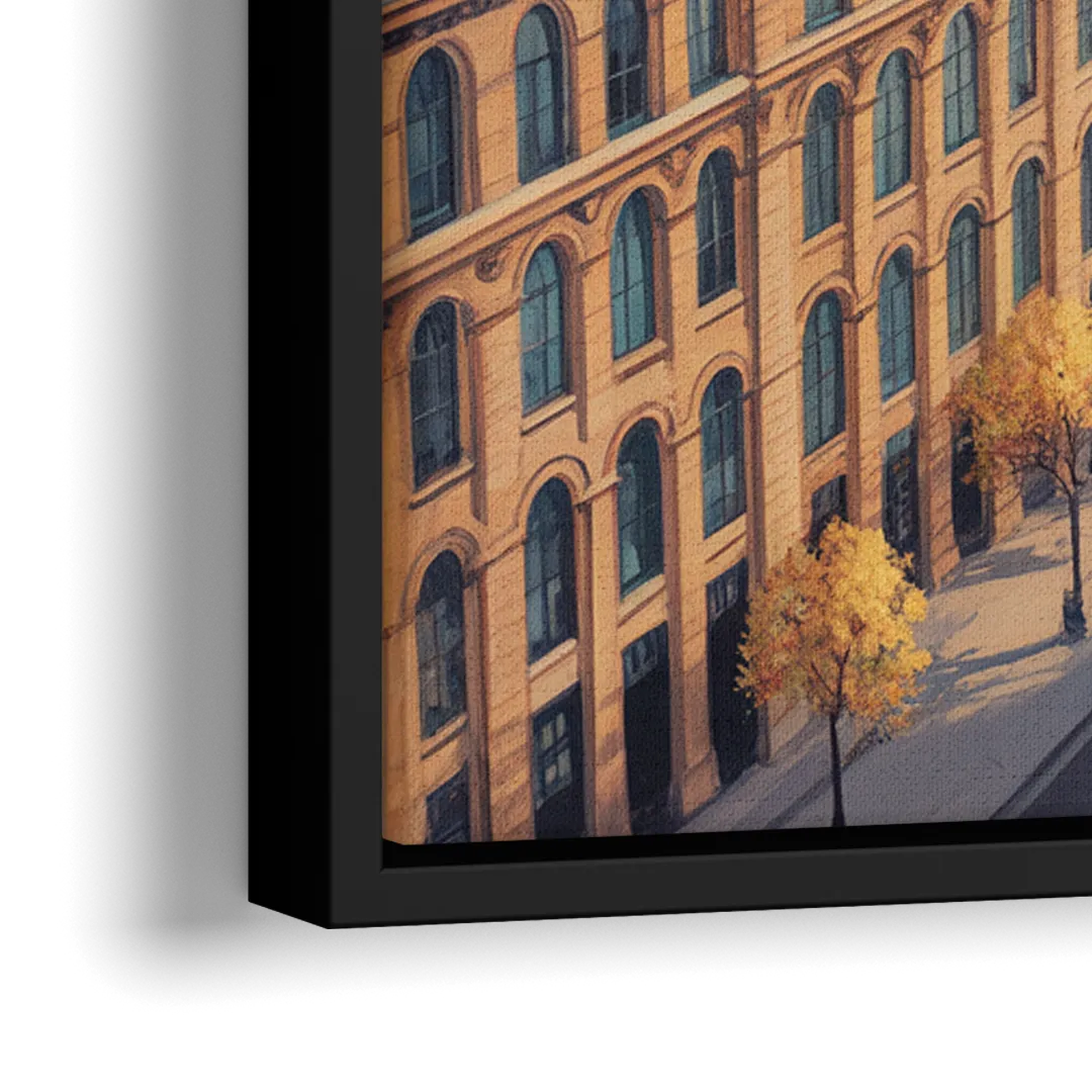 Montreal Historic Buildings - Close-Up Black Frame Canvas