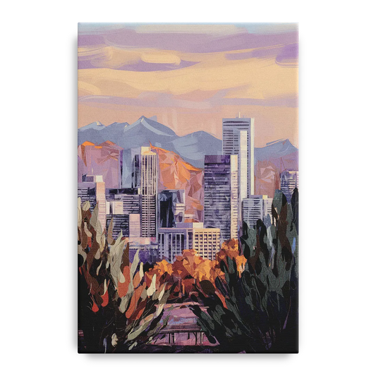Denver Downtown Panorama - Canvas Wall Art