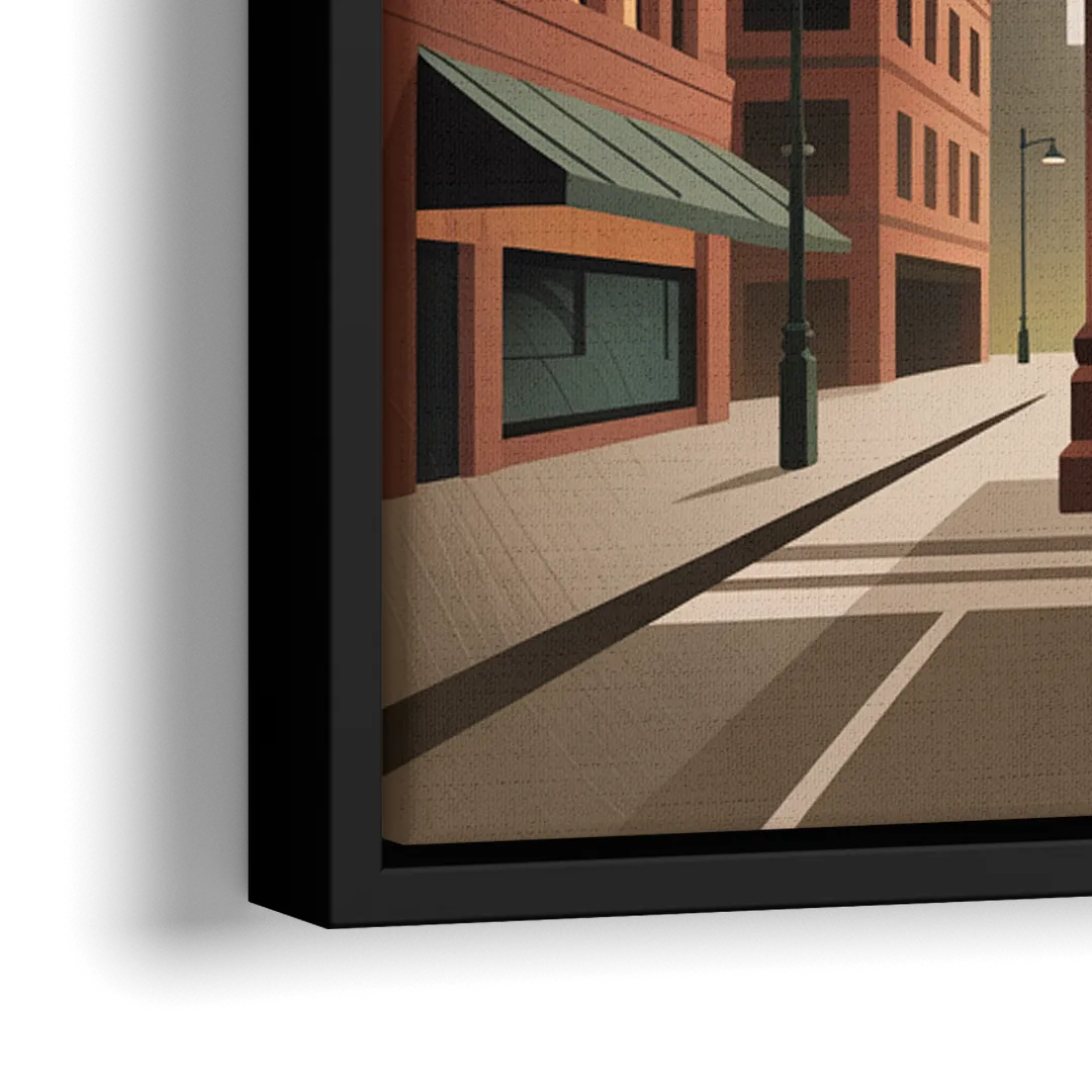 Gastown Steam Clock - Close-Up Black Frame Canvas