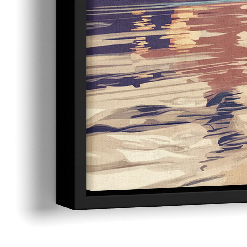 Cleveland Waterfront Views - Close-Up Black Frame Canvas