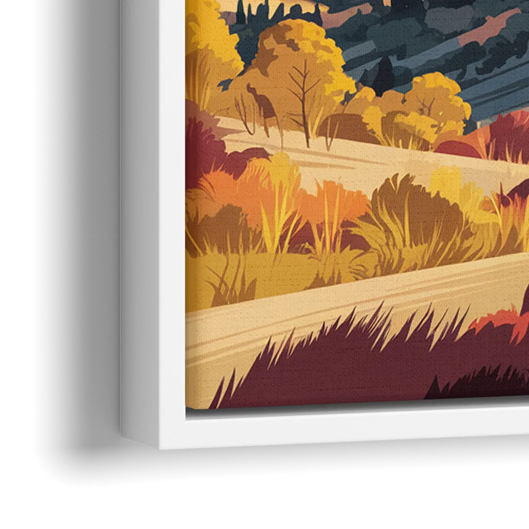 Colorado Springs Pikes Peak Panorama - Close-Up White Frame Canvas