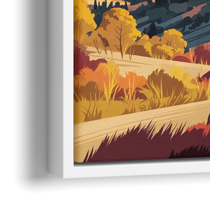 Colorado Springs Pikes Peak Panorama - Close-Up White Frame Canvas