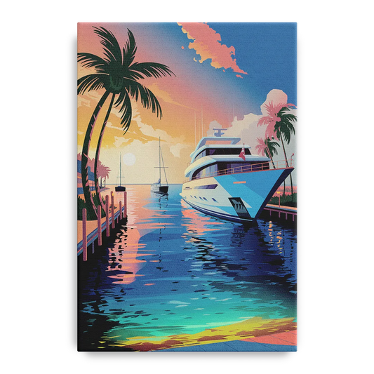 Fort Lauderdale Yacht Harbor - Canvas Wall Art