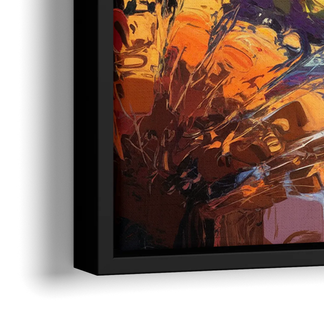 Phoenix Vibrant Urban Desert - Close-Up Black Frame Canvas