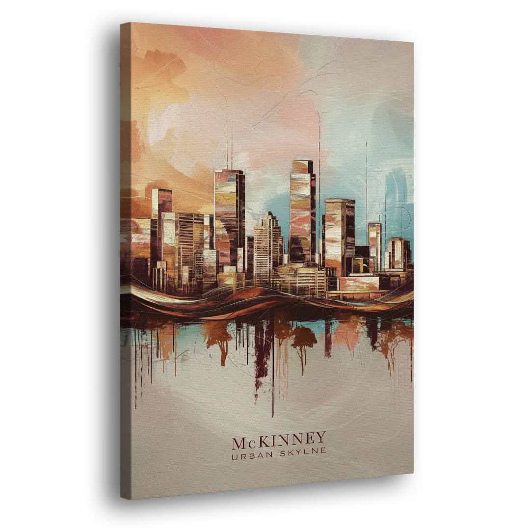 McKinney Urban Skyline - Canvas Print Art Sides