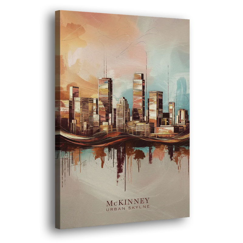 McKinney Urban Skyline - Canvas Print Art Sides