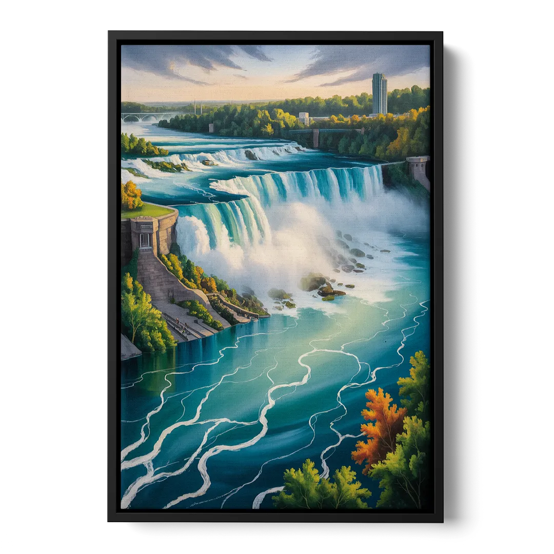 Niagara River Rapids - Black Frame Canvas