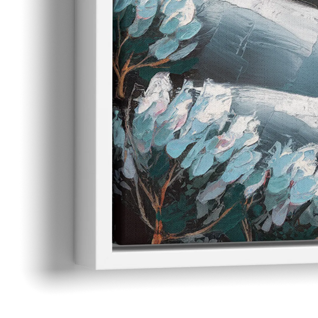 Fort Wayne Winter Wonderland - Close-Up White Frame Canvas