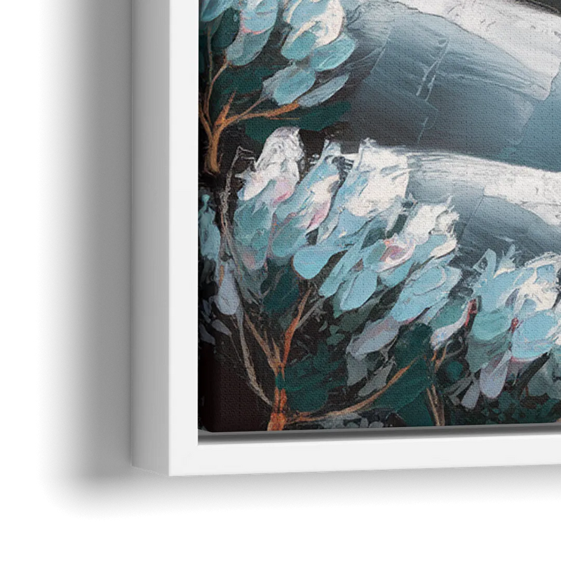 Fort Wayne Winter Wonderland - Close-Up White Frame Canvas