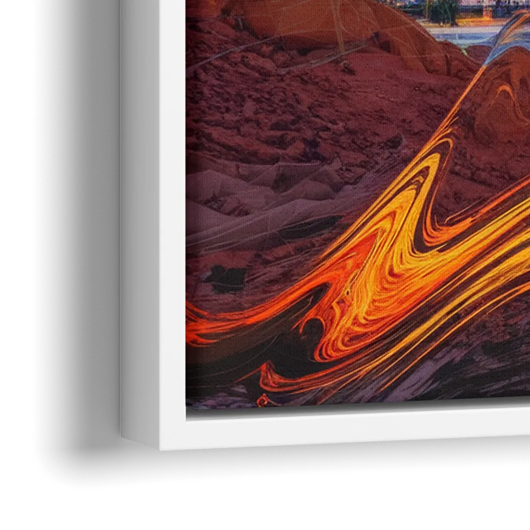 Phoenix Vibrant City Life - Close-Up White Frame Canvas