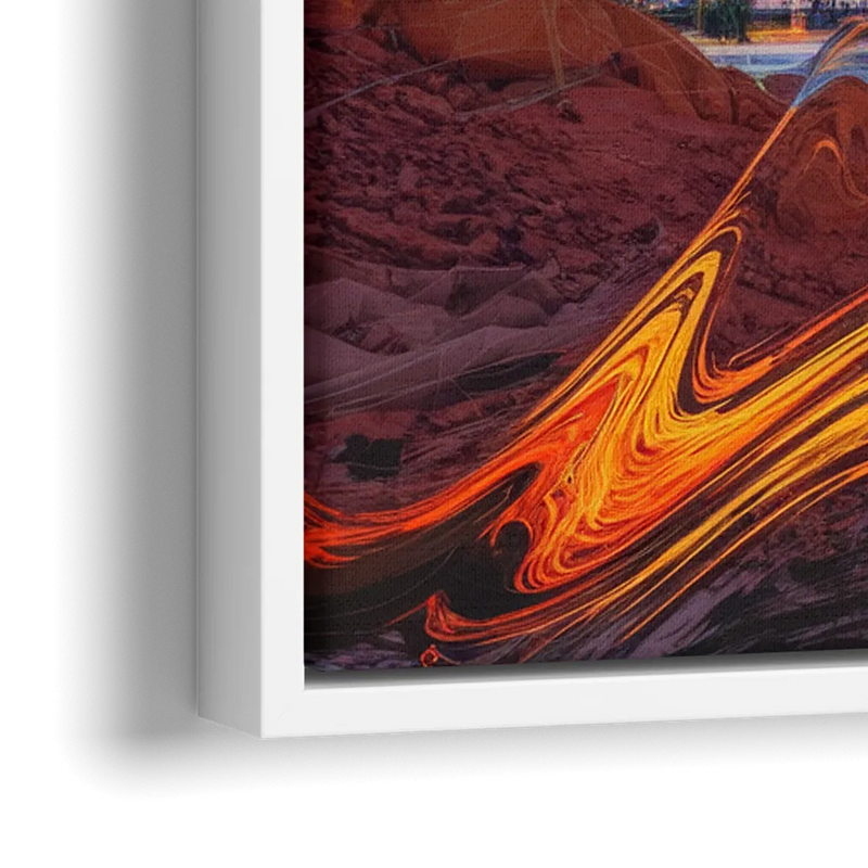 Phoenix Vibrant City Life - Close-Up White Frame Canvas