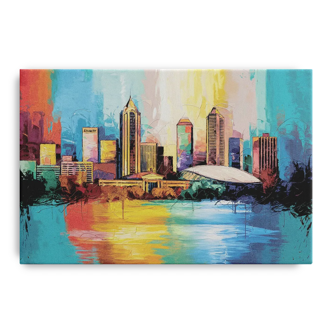 Atlanta Skyline Panoramic View - Canvas Wall Art