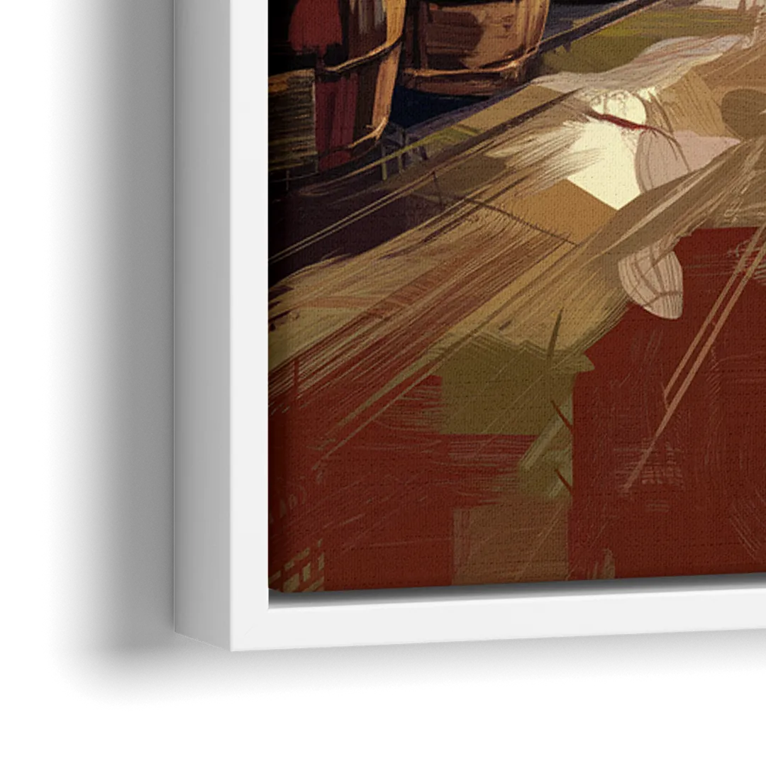 Durham Tobacco Warehouse Charm - Close-Up White Frame Canvas