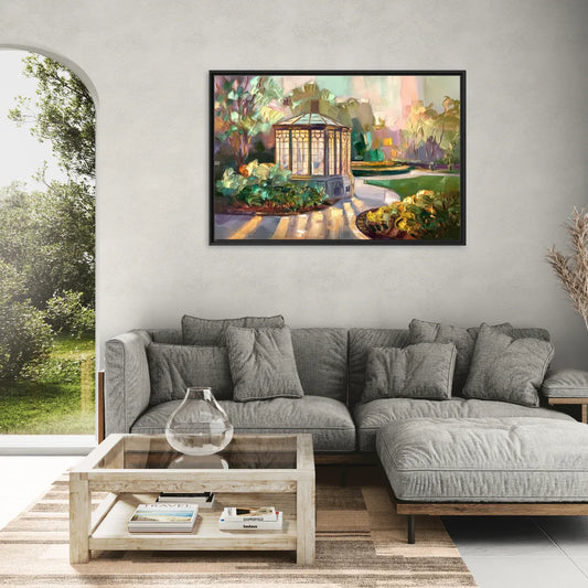 St. Louis Forest Park Landscape - Living Room Black Frame Canvas