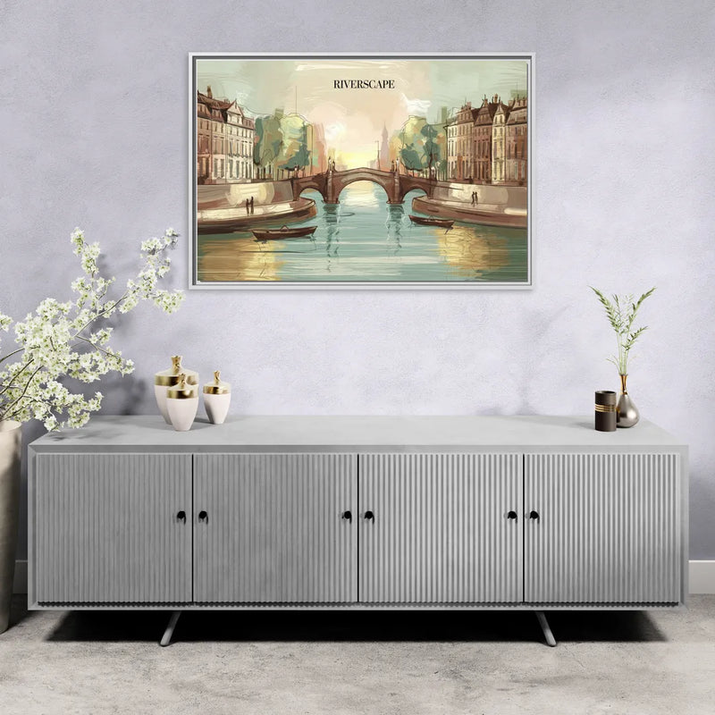 Glendale Urban Serenity - Living Room White Frame Canvas