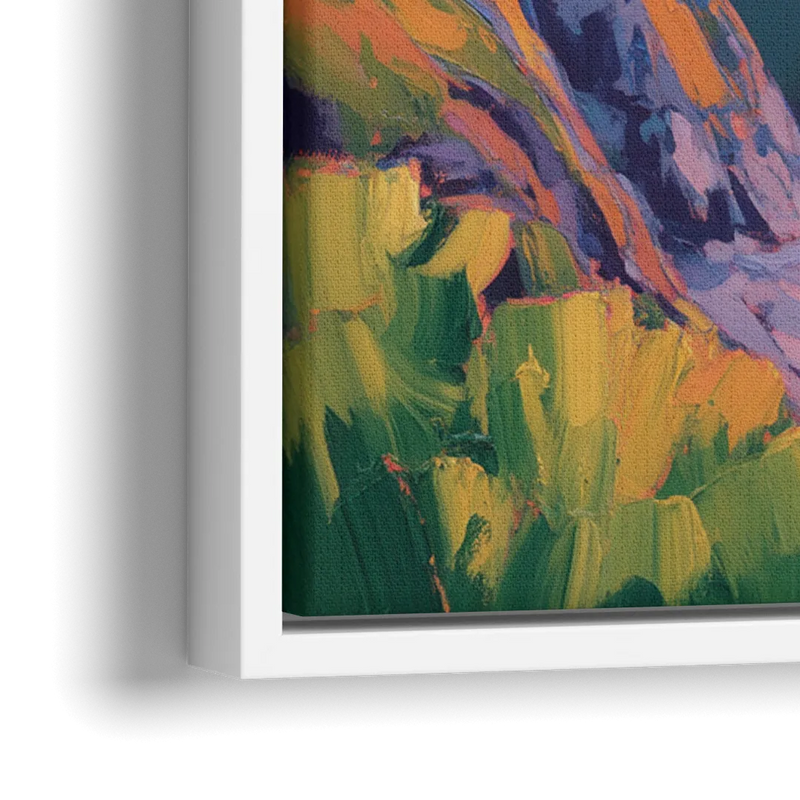 Sunset Over Cape Breton - Close-Up White Frame Canvas