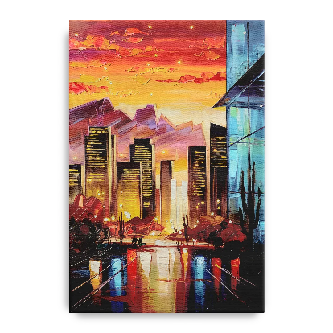 Phoenix Sunsets Over the City - Canvas Wall Art