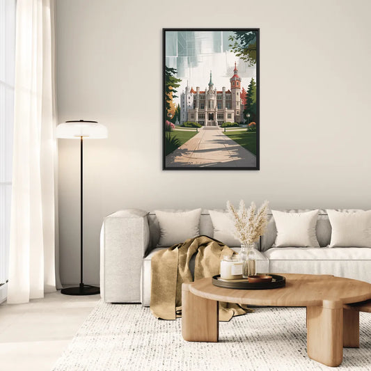 Casa Loma Historic View - Living Room Black Frame Canvas