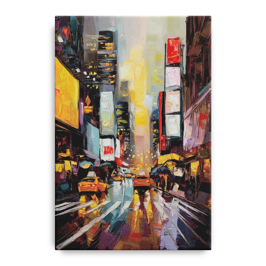 New York City Framed Street Photography Evening - Canvas Wall Art