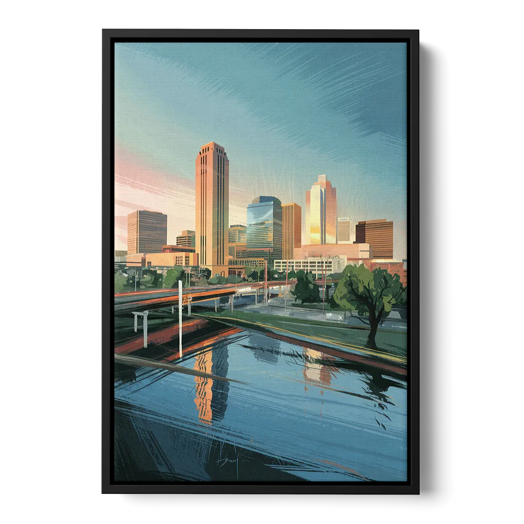 Oklahoma City Modern Architecture - Black Frame Canvas