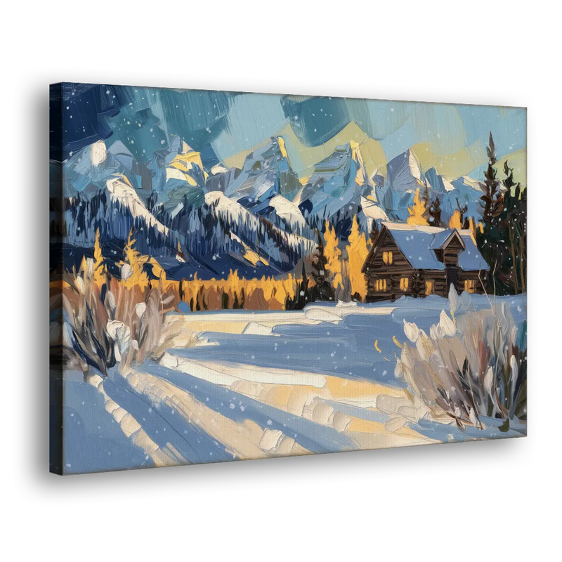 Jackson Hole Winter Wonderland - Canvas Print Art Sides