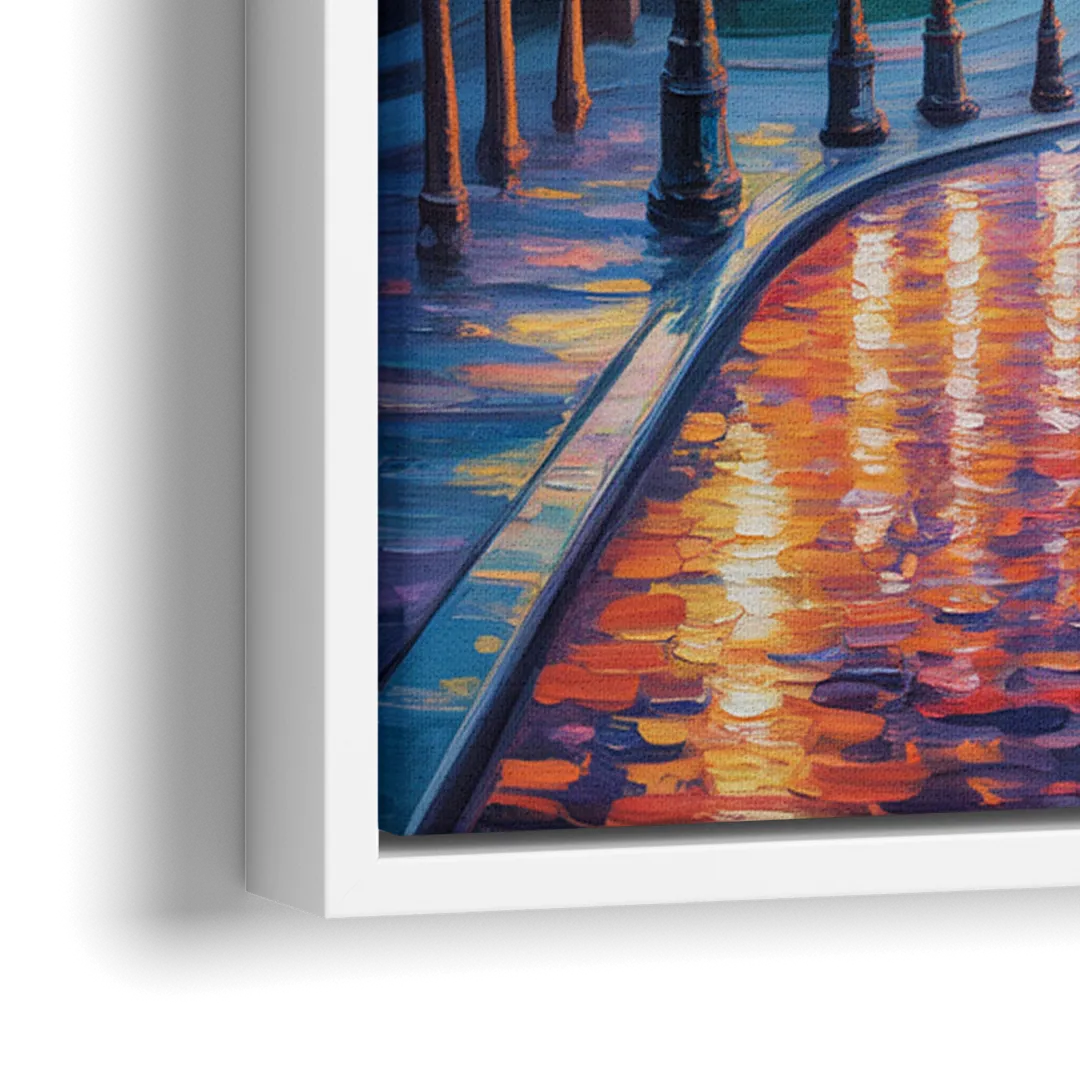 Parliament Hill Twilight - Close-Up White Frame Canvas