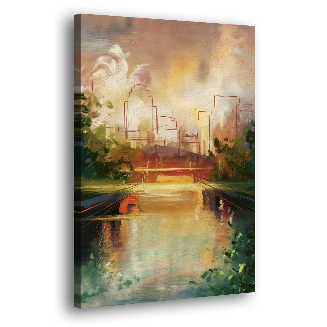 Durham Riverwalk Serenity - Canvas Print Art Sides