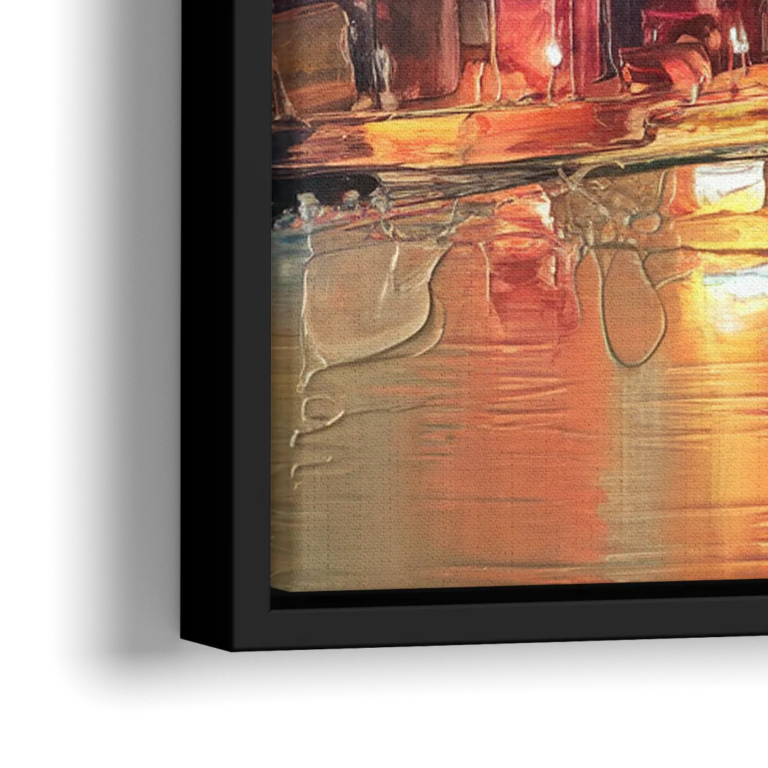 Cleveland Historic Landmarks Watercolor - Close-Up Black Frame Canvas