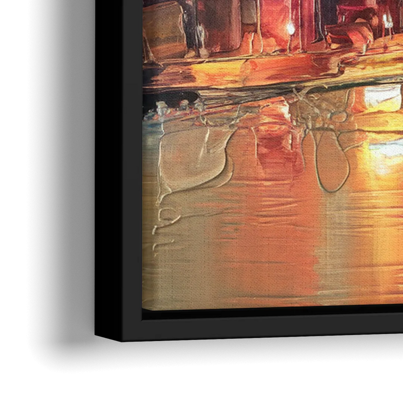 Cleveland Historic Landmarks Watercolor - Close-Up Black Frame Canvas