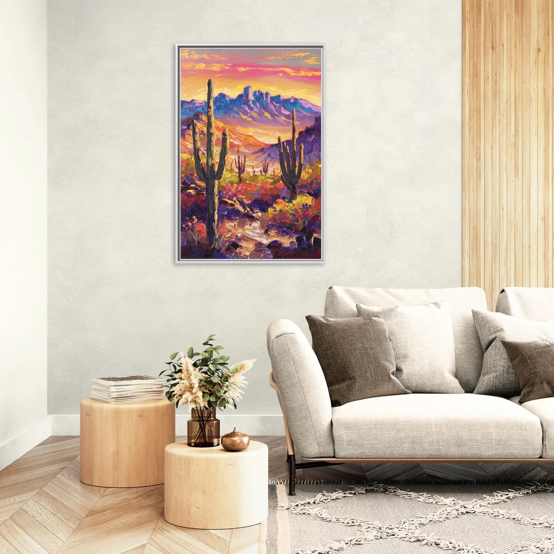 Phoenix Arizona Scenic Views - Living Room White Frame Canvas