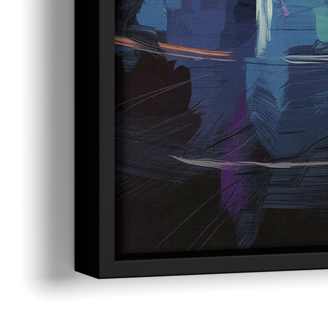 Los Angeles Airport Aerial View - Close-Up Black Frame Canvas