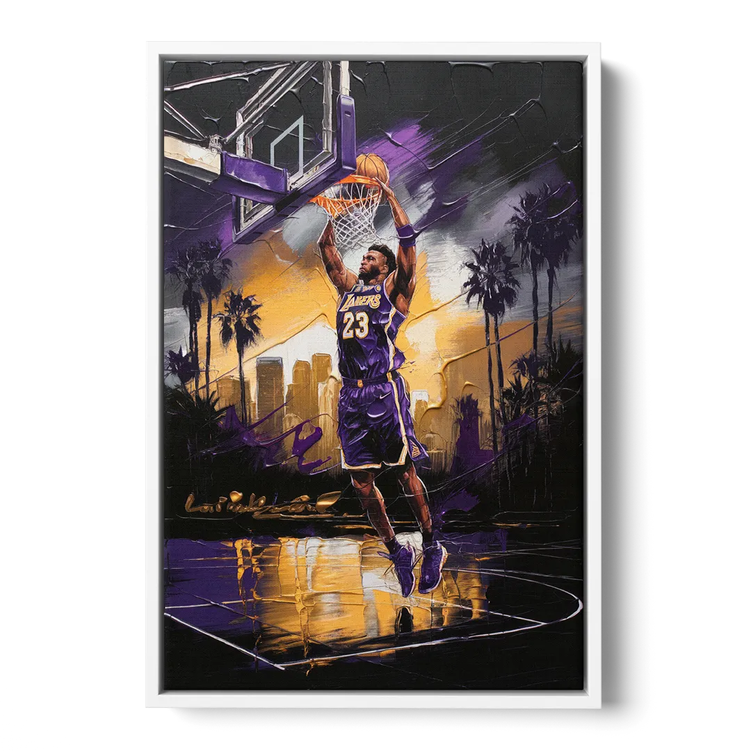 Los Angeles Lakers Legacy - White Frame Canvas