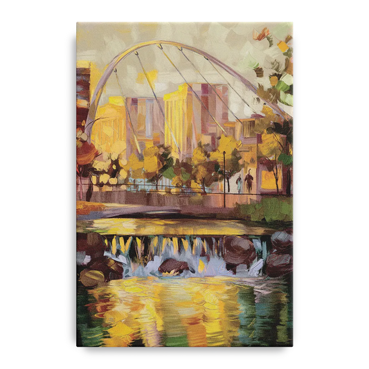 Greenville Downtown Streetscape - Canvas Wall Art