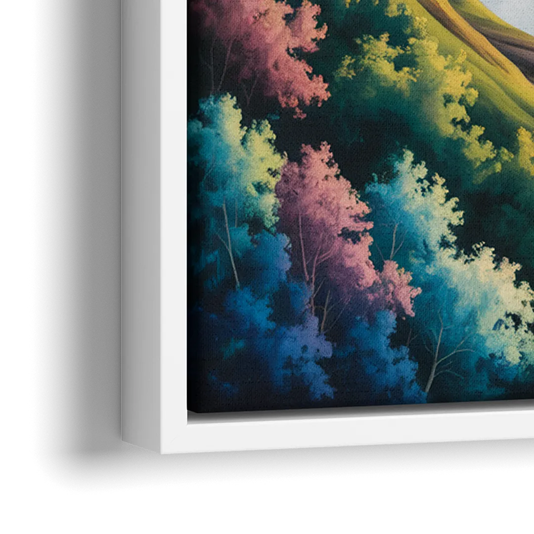 Niagara Falls Color Burst - Close-Up White Frame Canvas