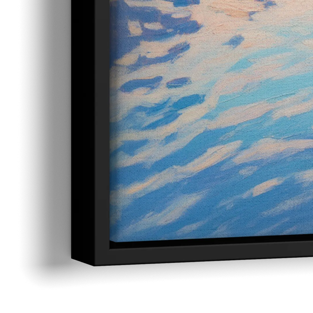 Maligne Lake Morning - Close-Up Black Frame Canvas