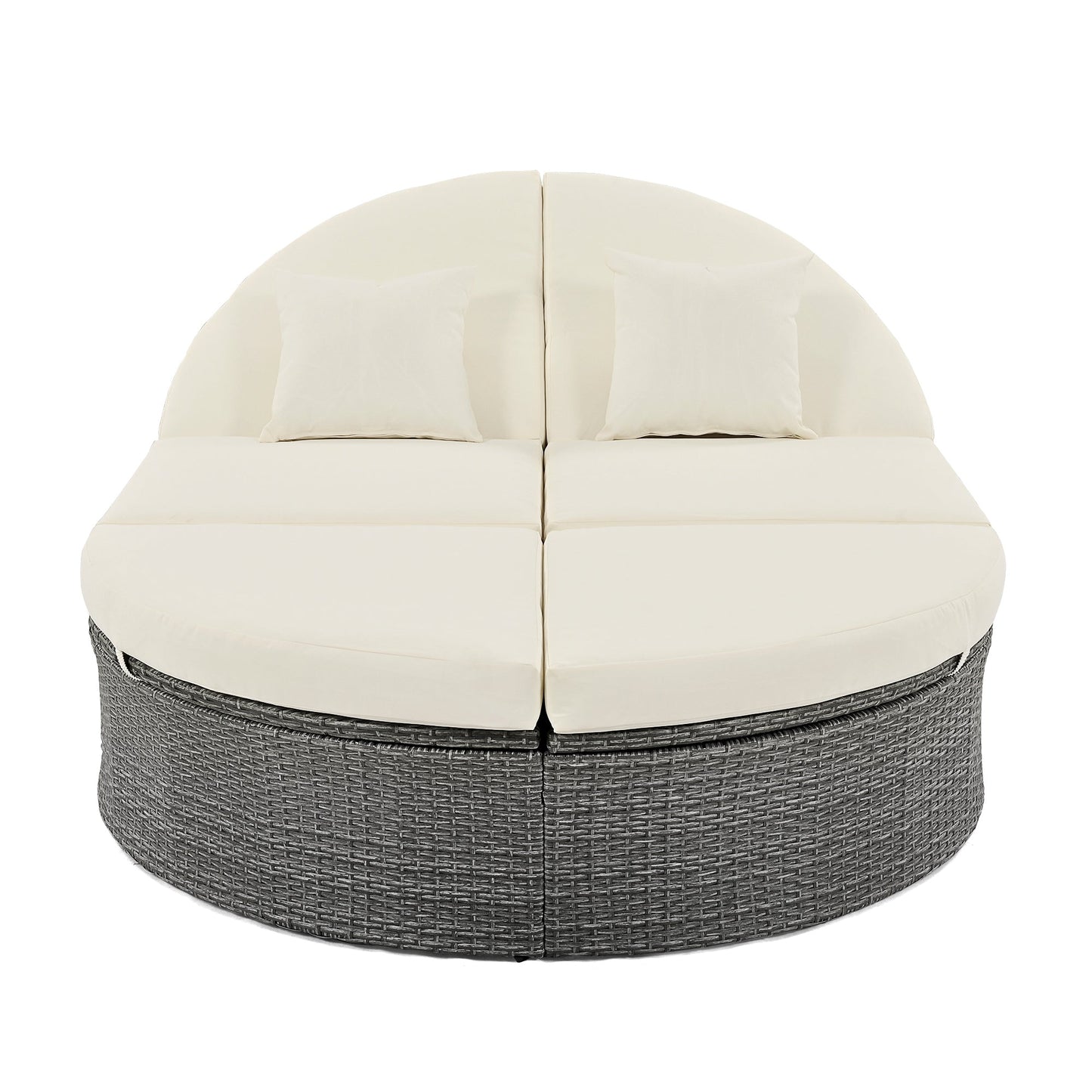 Luxurious 2-Person Wicker Daybed with Cushions – Perfect for Patio