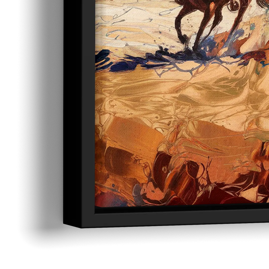 Fort Worth Rodeo And Cowboy Spirit - Close-Up Black Frame Canvas