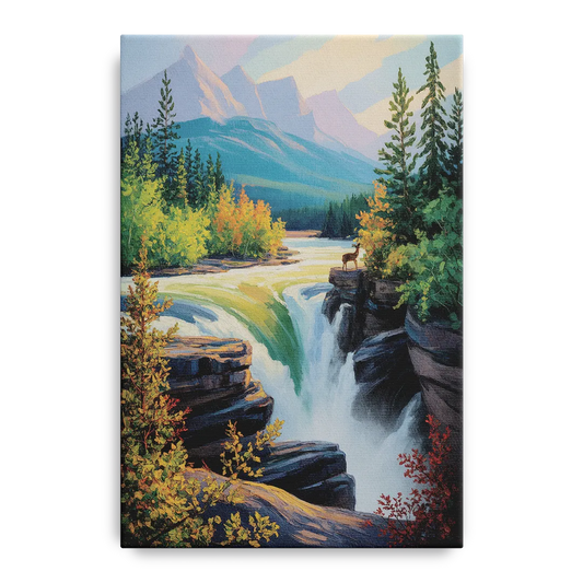 Athabasca Falls Majesty - Canvas Wall Art