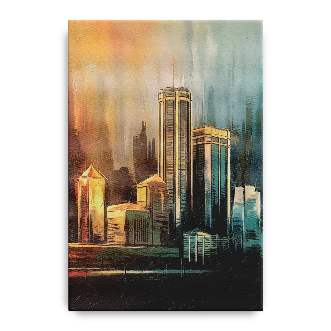 Detroit Urban Skyline - Canvas Wall Art