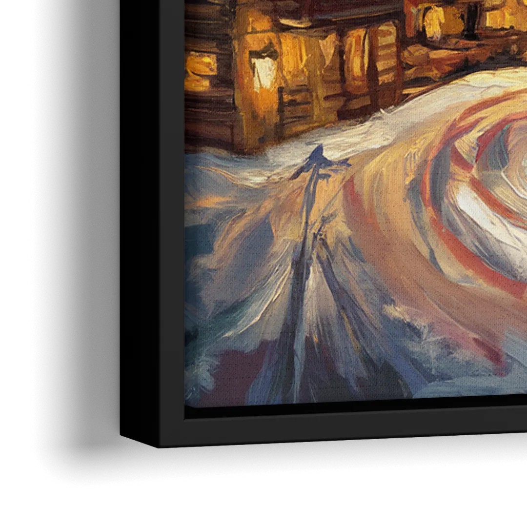 Park City Sunset Glow - Close-Up Black Frame Canvas